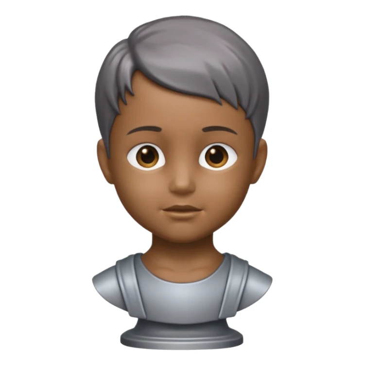 gray metal child bust sticker