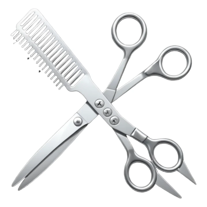 barber shop, scissors, comb. sticker