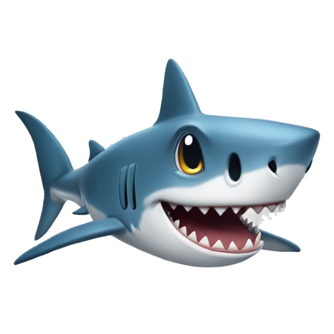 shark with a :3 face sticker