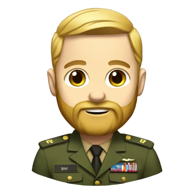 Military man with blonde beard sticker