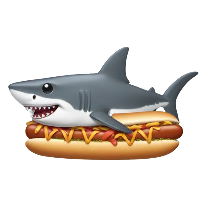 shark with hotdog sticker
