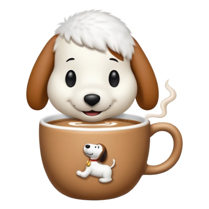 Snoopy sipping chai with a smile sticker