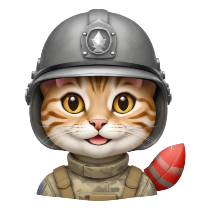 happy soldier cat sticker