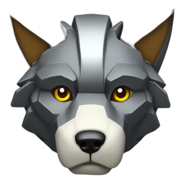 mecha wolf head sticker