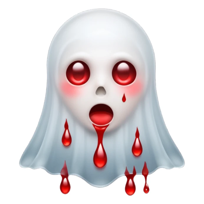 ghost with blood drops sticker
