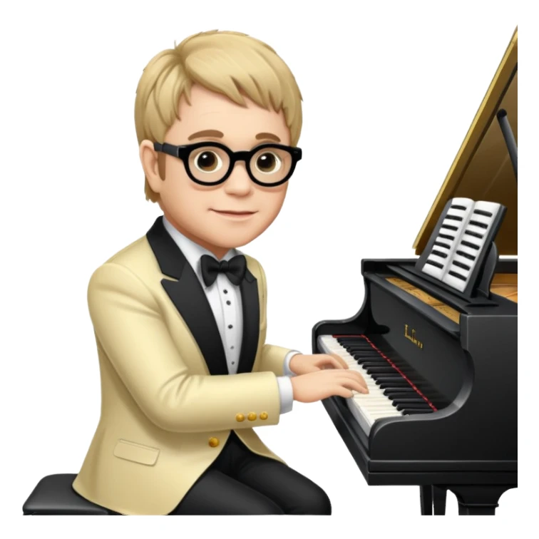 Elton John playing piano sticker