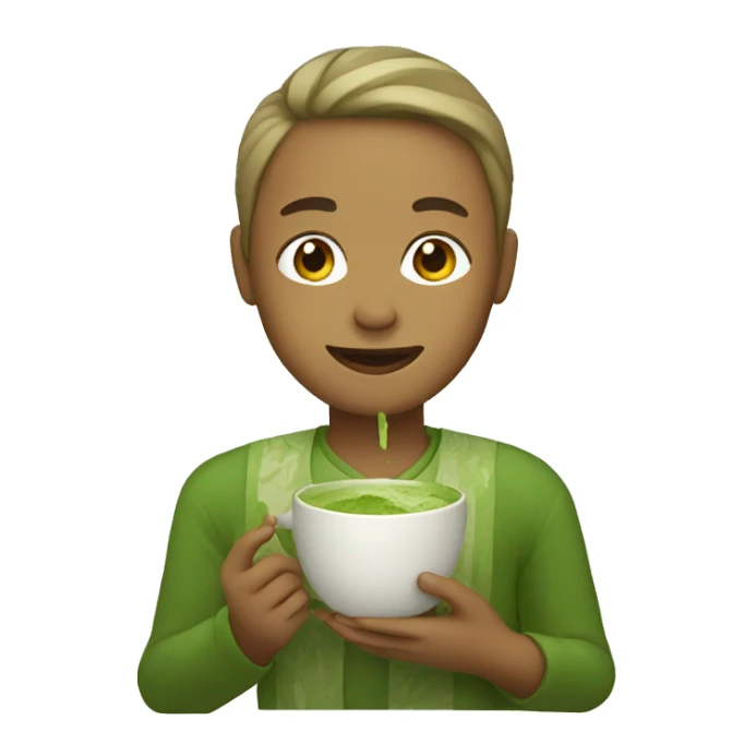 person holding matcha  sticker