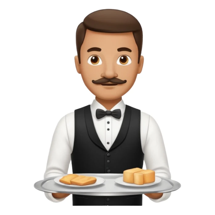 mustached waiter man sticker