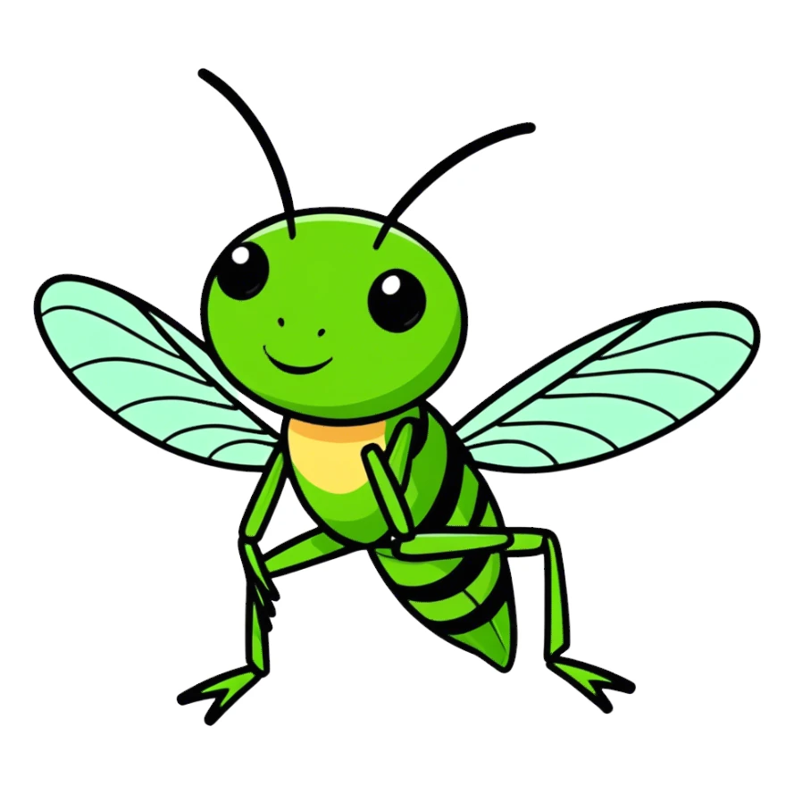 Cricket with wings sticker