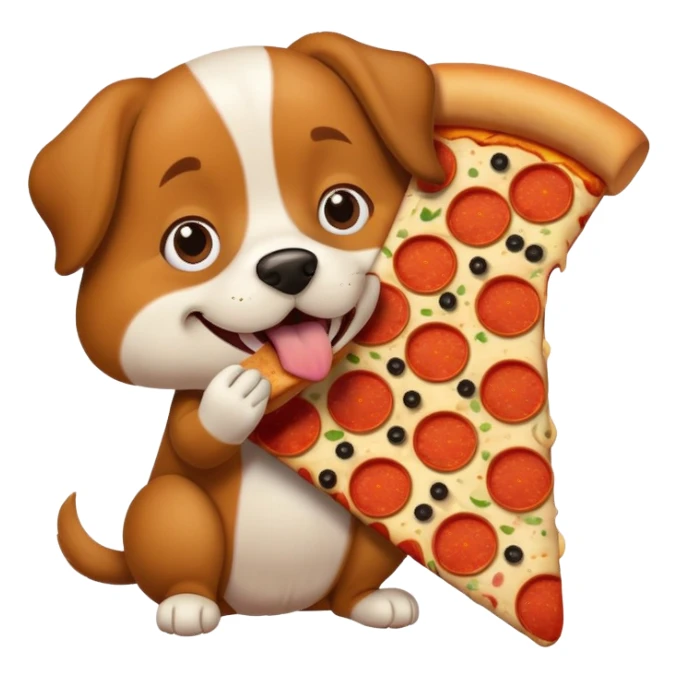 A dog eating pizza sticker