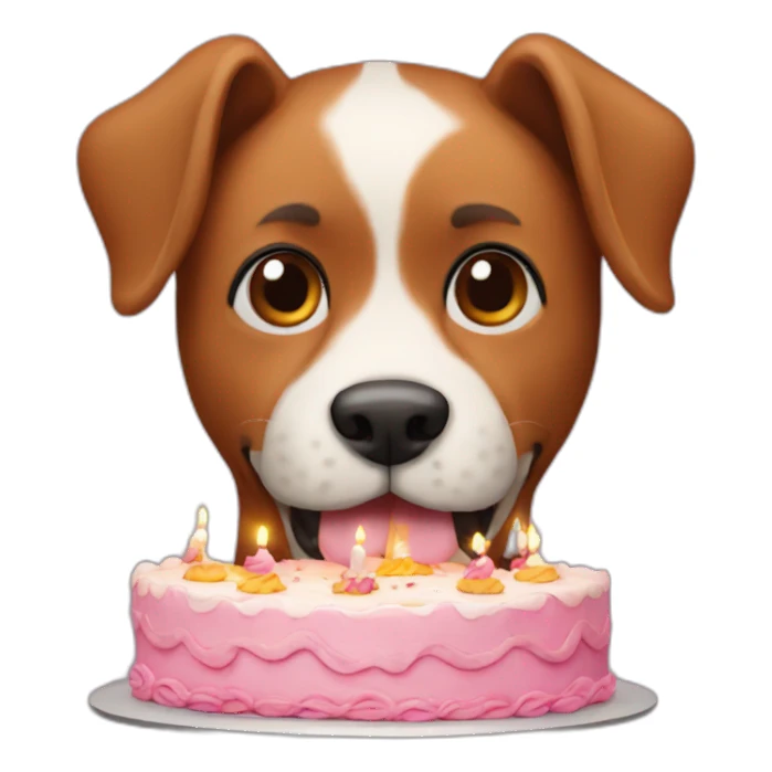 dog birthday cake sticker