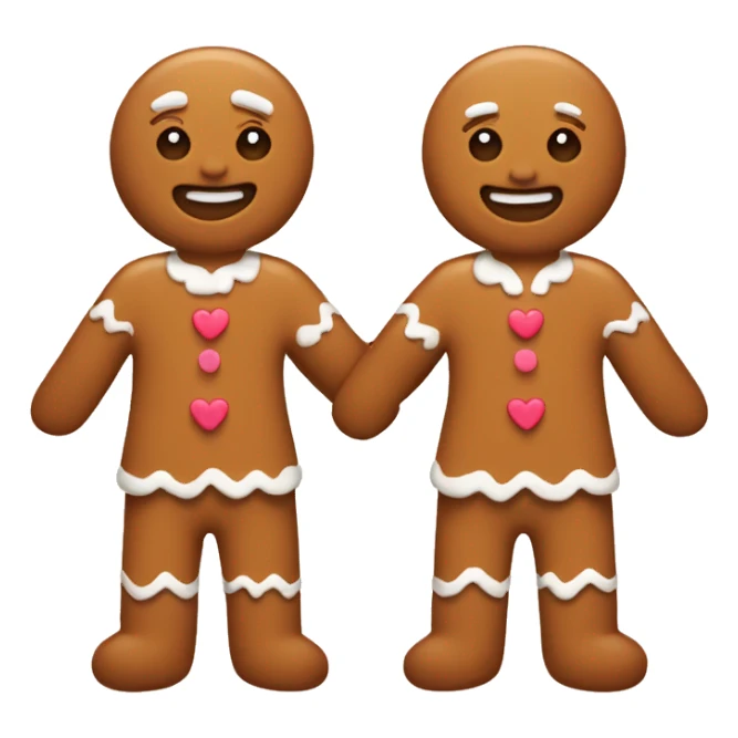 2 gingerbread’s holding their hands with love  sticker
