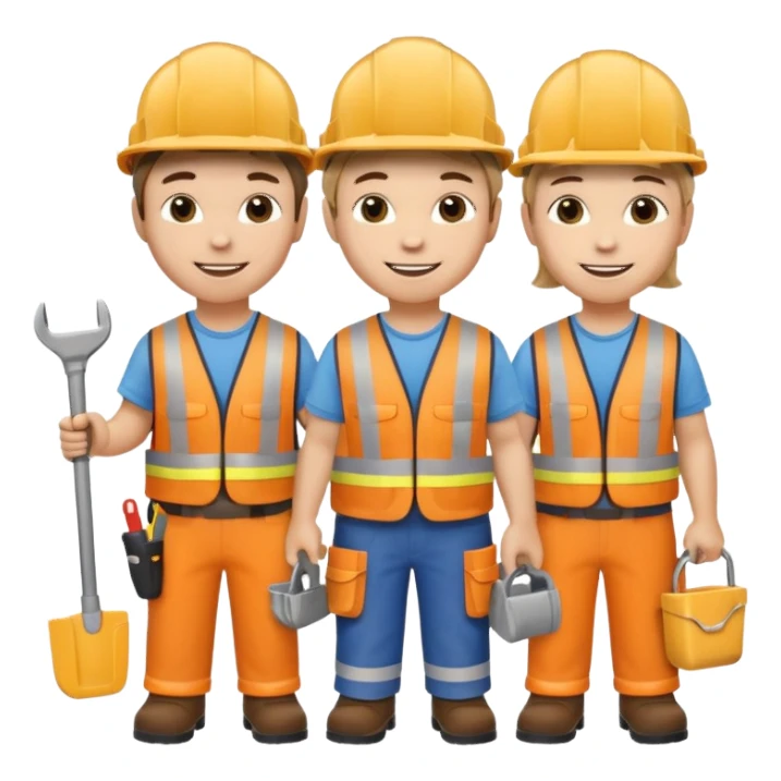 20 tiny construction workers sticker