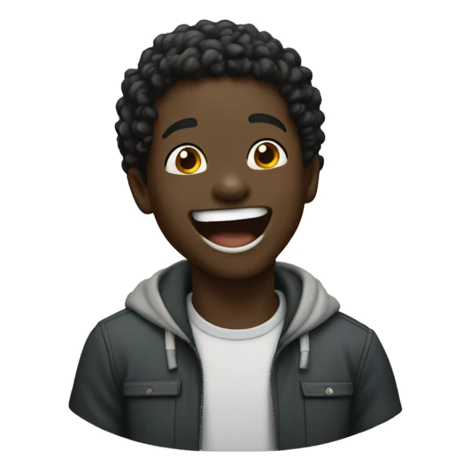 Black boy laughing  sticker