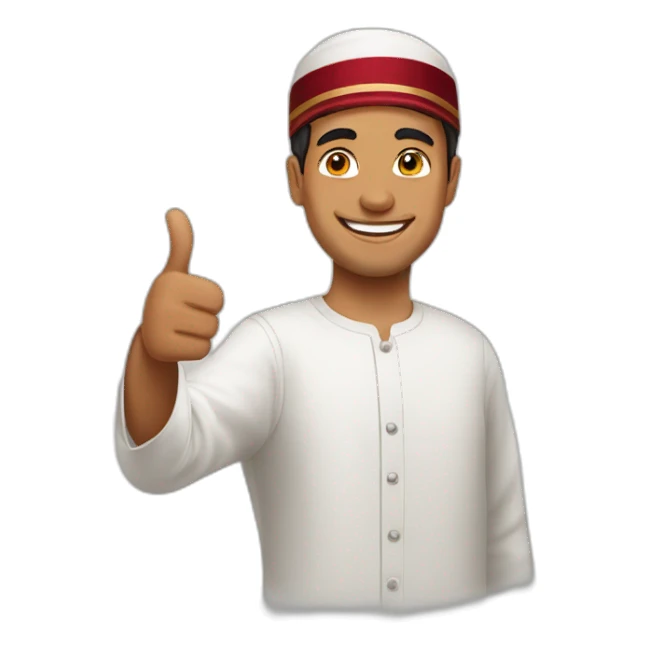 happy, young Omani man thumbs up  sticker