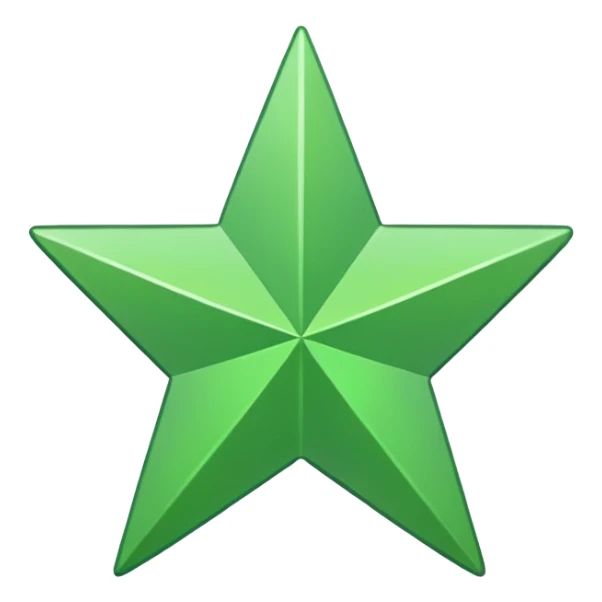 green flat star  sticker