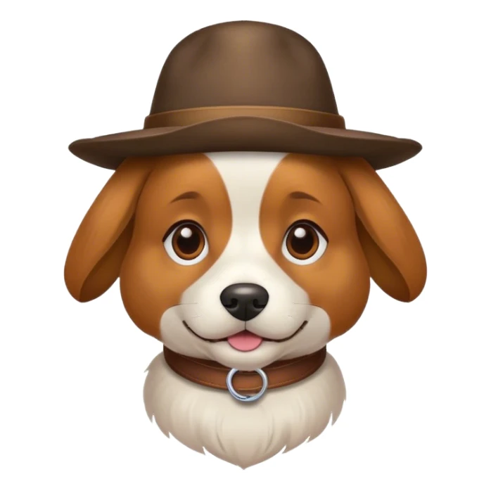 Dog with a had sticker