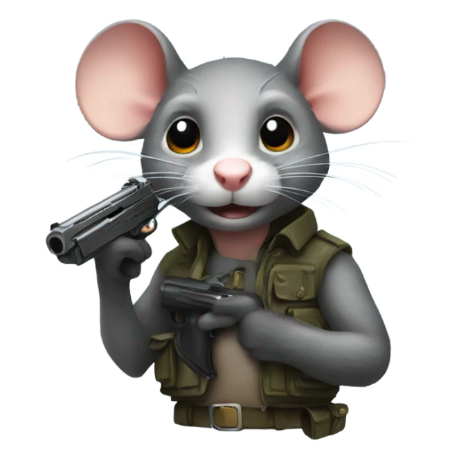 Rat with gun sticker