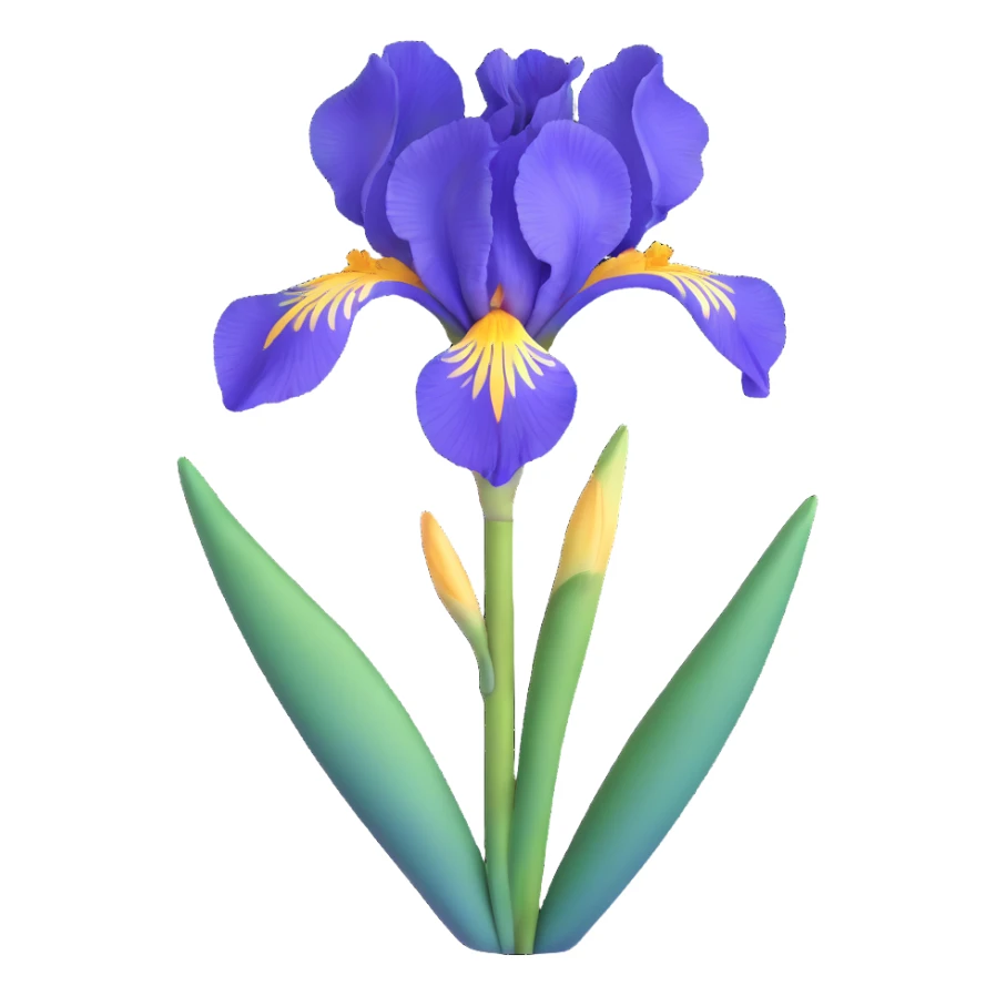 blue flag iris flower sticker