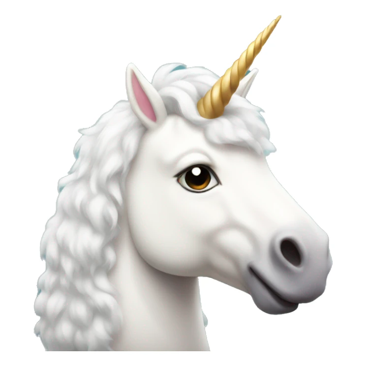 fat white fluffy unicorn  sticker