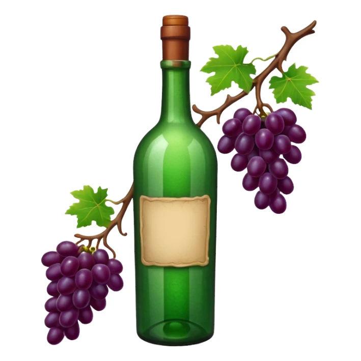 Grape vine bottle sticker