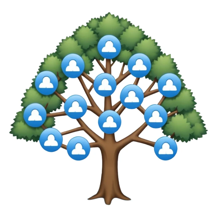 connected nodes forming a simple tree diagram sticker