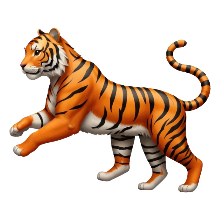 Realistic Tiger running in profile sticker