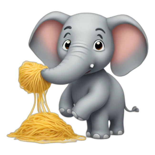 a stupid elephant with spaghetti sticker