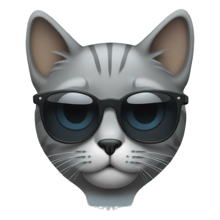 Gray Cat with sunglasses sticker