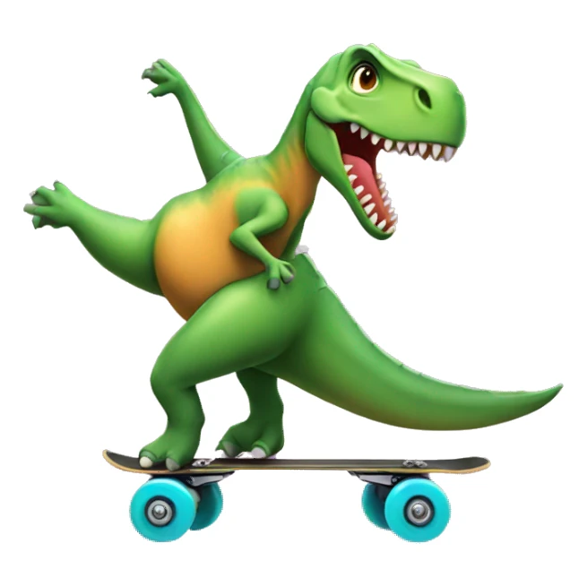 Dinosaur roller skating  sticker