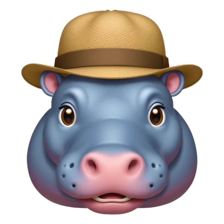 hipoptamus body wearing hat sticker