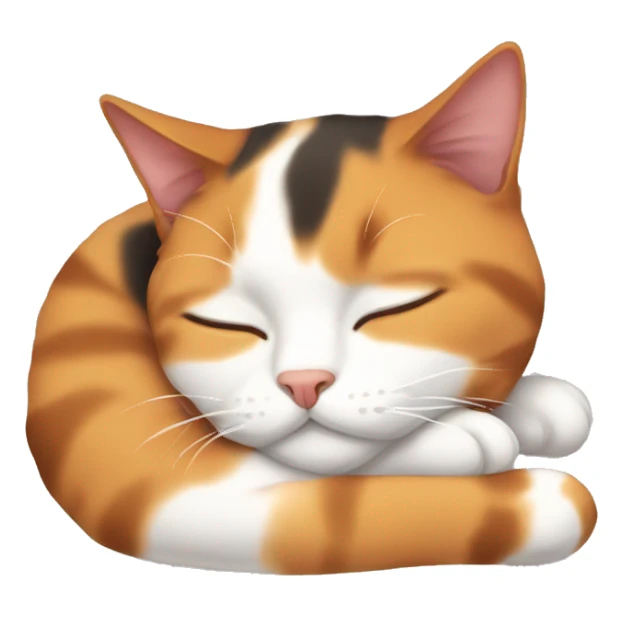calico cat sleeping  sticker
