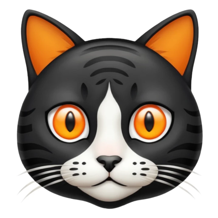 Black striped cat white nose sticker