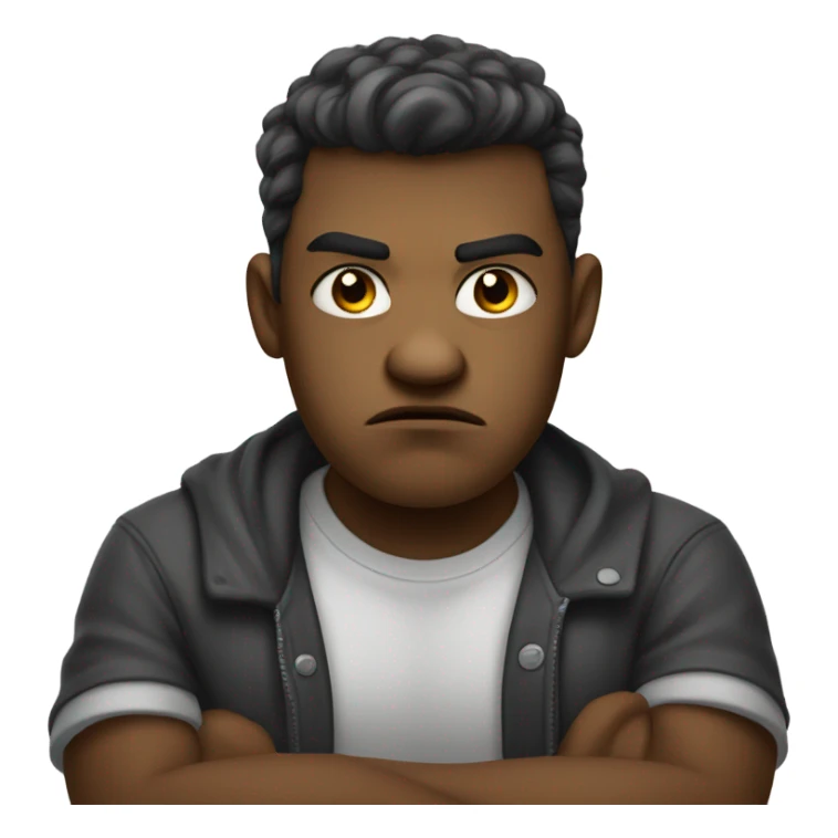 Grumpy teen with crossed arms sticker