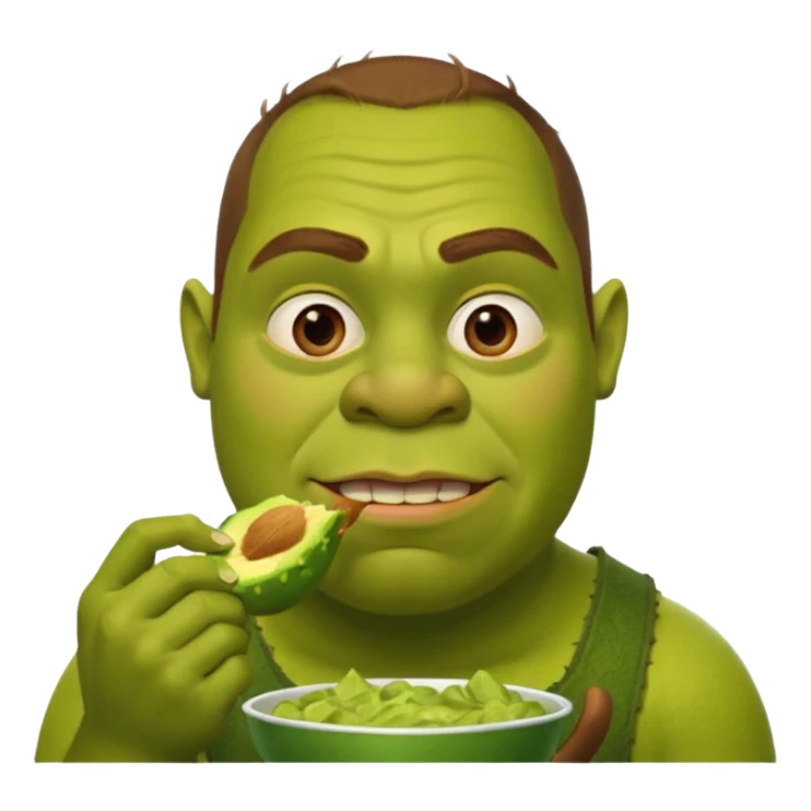 A man eating. Shrek sticker