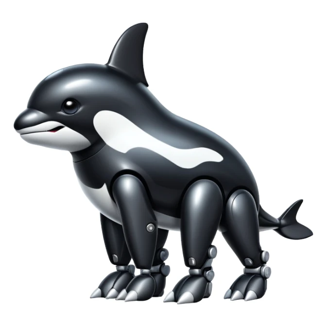 black tubby orca robodog sticker