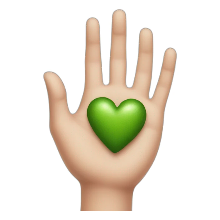 a heart on a hand sticker