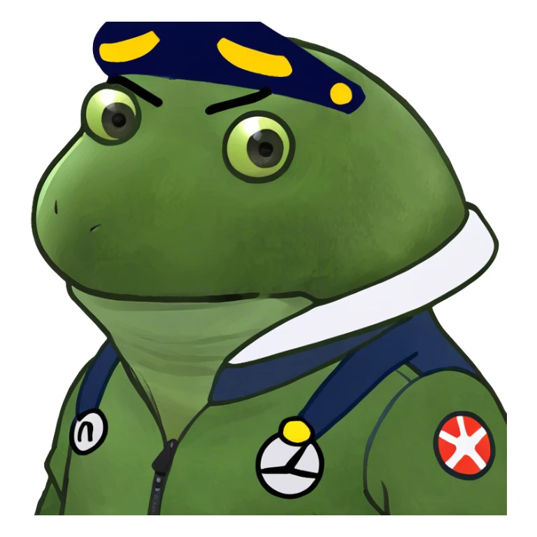 bufo dressed as pilot, zoomed out sticker