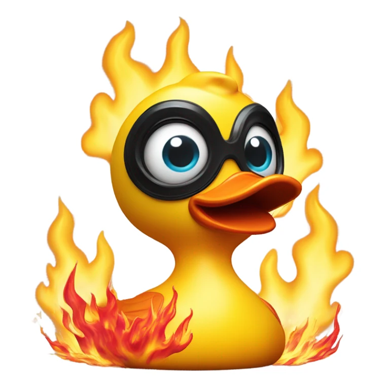 Flame rubber duck sticker