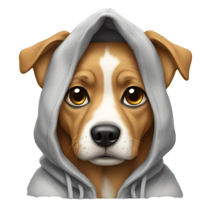 Dog wearing a hoddie sticker