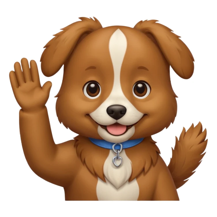 Dog waving sticker