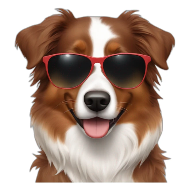 red australian shepherd with sunglasses sticker