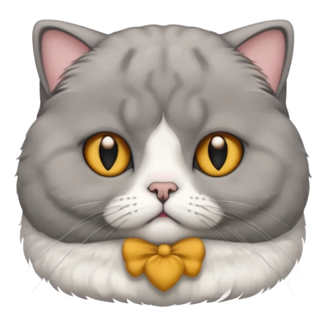 scottish fold cat grey with small ears sticker