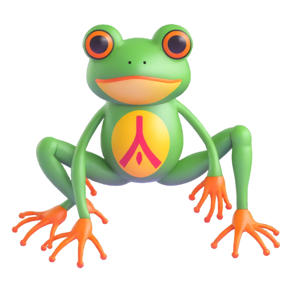biohazard frog with robotic leg sticker