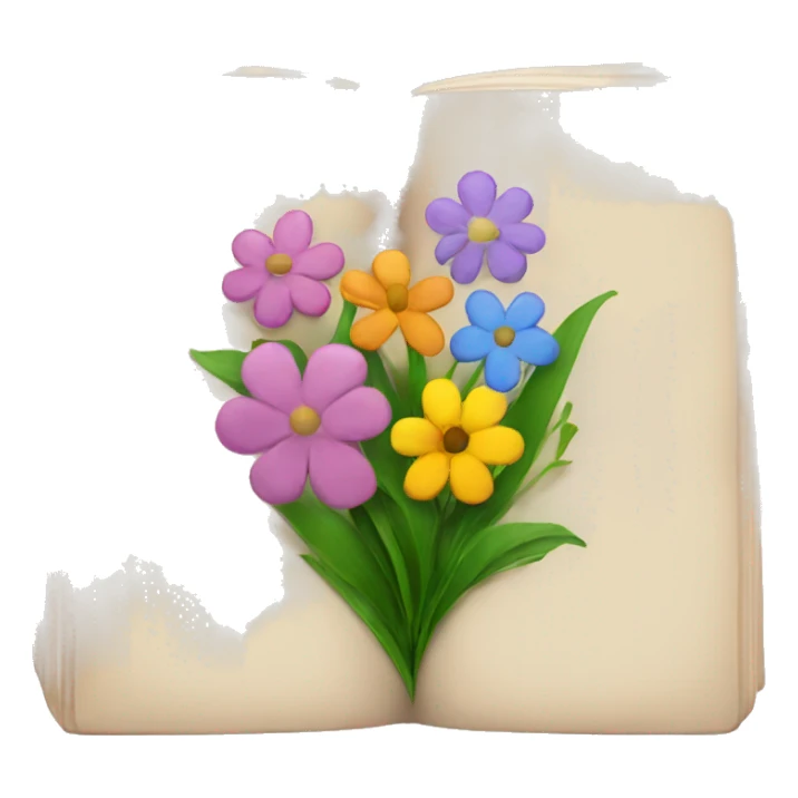 book with flowers sticker