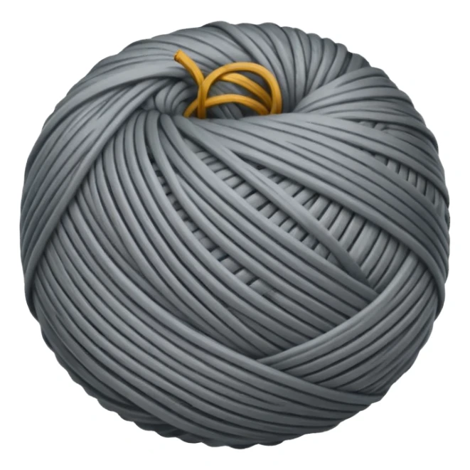 ball of knitting thread grey material sticker