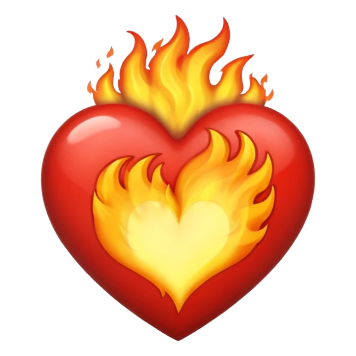 Make the heart on fire emoji white please  sticker