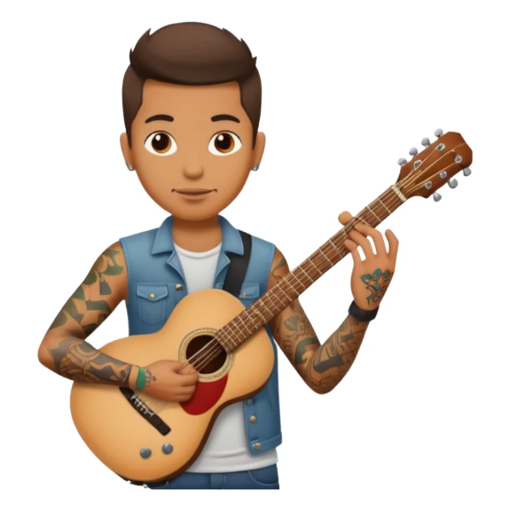 tatooed guitarist sticker