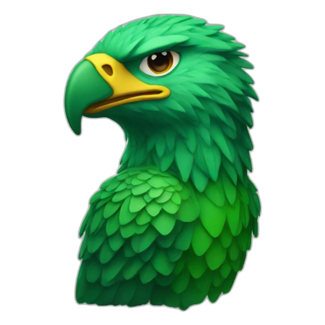green eagle with vinyl sticker