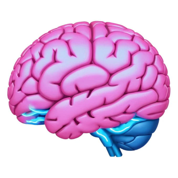 glowing neon brain sticker